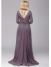Dusty Purple Chiffon Awesome Mother Of The Bride Dress 